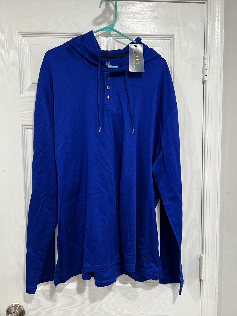 Polo by Ralph Lauren Men's Royal Blue Hooded Henley